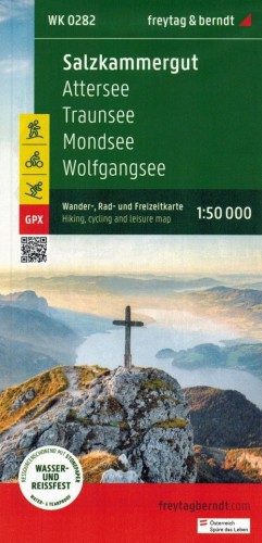 Salzkammergut, Attersee, Traunsee, Mondsee, Wolfgangsee. Wodoodporna mapa turystyczna WK 0282 wydawnictwa Freytag & Berndt. Okładka