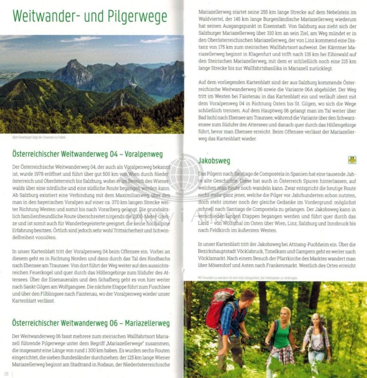 Salzkammergut, Attersee, Traunsee, Mondsee, Wolfgangsee. Wodoodporna mapa turystyczna WK 0282 wydawnictwa Freytag & Berndt. Mini przewodnik - przykładowe strony