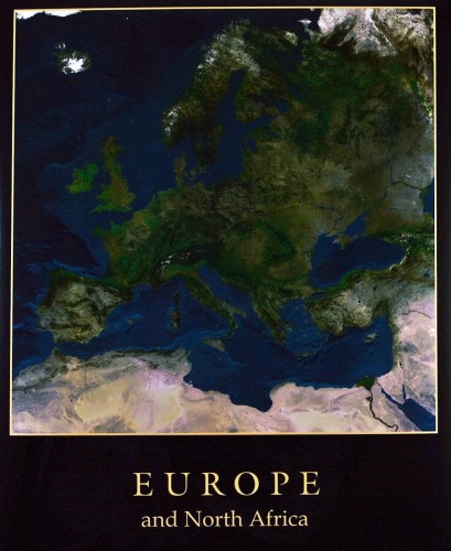 Europa. Mapa ścienna satelitarna, fizyczna. Panorama