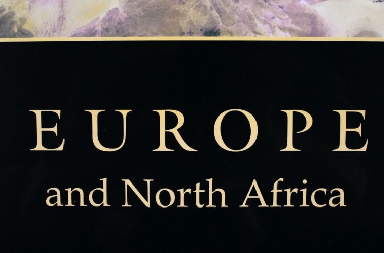 Europa. Mapa ścienna satelitarna, fizyczna. Panorama. Fragment 6