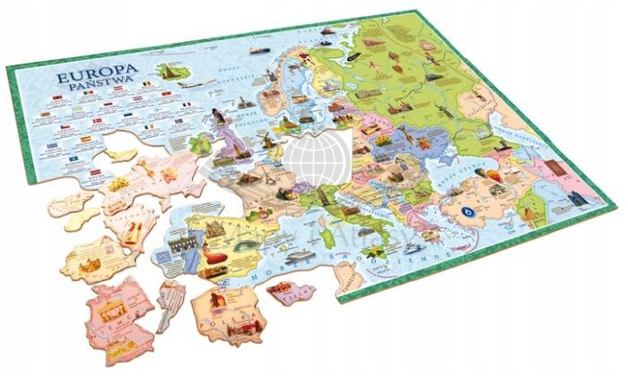 Europa - państwa. Mapa polityczna. Puzzle 70 elementów. Demart