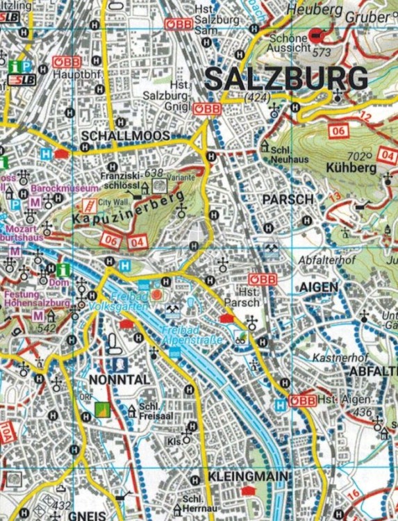 Salzburger Seenland, Irrsee, Fuschlsee, Mondsee. Wodoodporna mapa turystyczna WK 0391 wydawnictwa Freytag & Berndt. Fragment 2