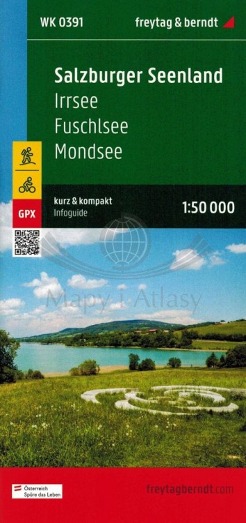 Salzburger Seenland, Irrsee, Fuschlsee, Mondsee. Wodoodporna mapa turystyczna WK 0391 wydawnictwa Freytag & Berndt. Mini przewodnik - okładka