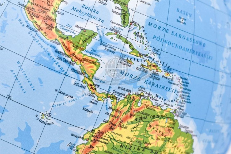 Globus fizyczny 22 cm. Fragment 4