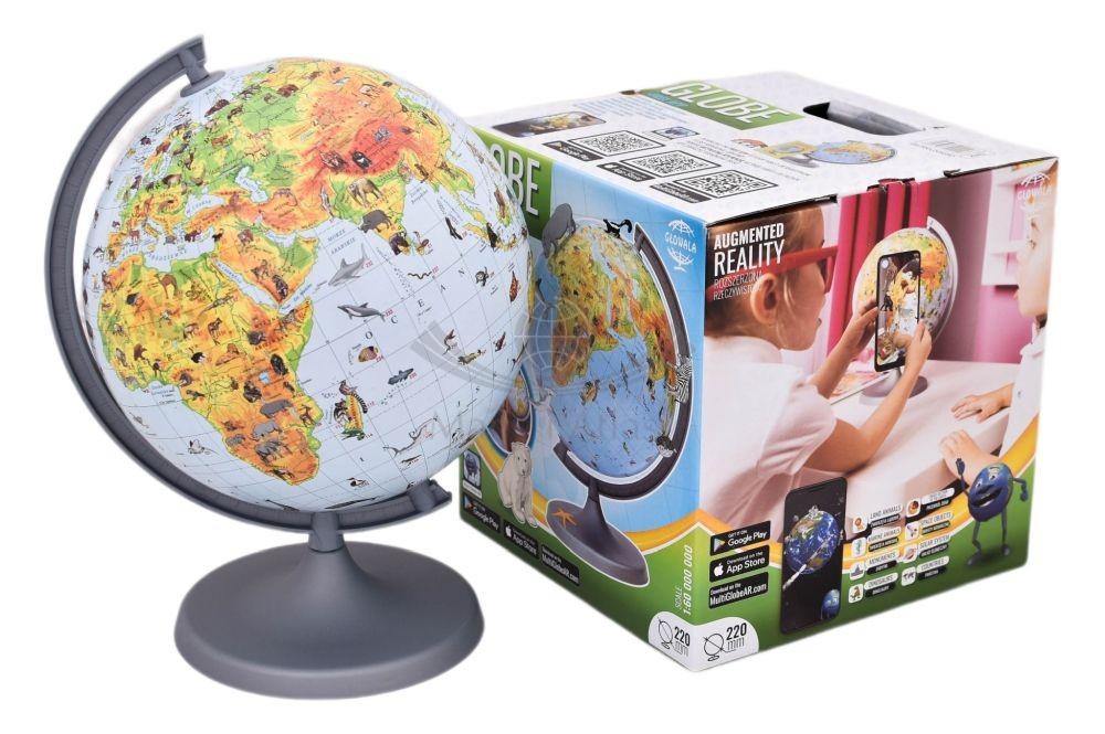 Globus zoologiczny 22 cm + książeczka + aplikacja