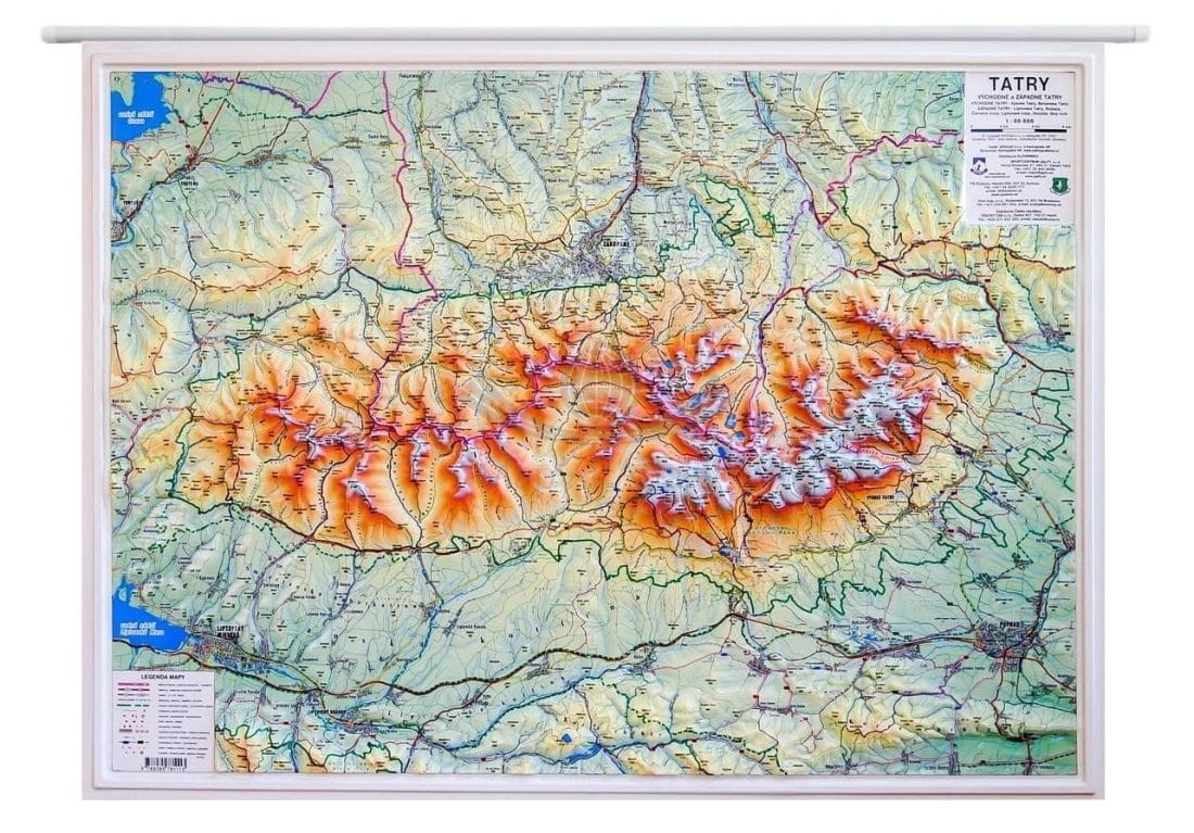 Tatry 1:66 666. Mapa plastyczna (trójwymiarowa) z plastikową rurką