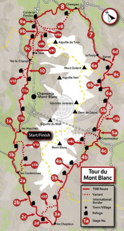 Tour du Mont Blanc. Przewodnik wydawnictwa IGN. Zasięg