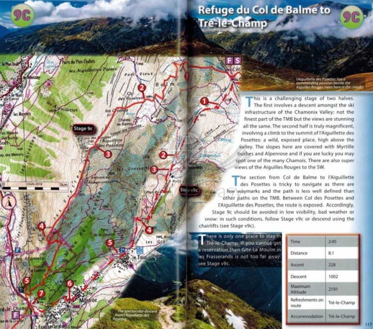 Tour du Mont Blanc. Przewodnik wydawnictwa IGN. Przykładowe strony 4