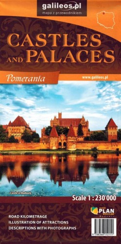Województwo pomorskie. Zamki i pałace. Mapa samochodowo-turystyczna. Wersja angielska wydawnictwa Galileos. Okładka 2