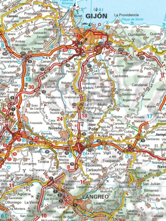 Hiszpania północno-zachodnia. Mapa samochodowa 572 wydawnictwa Michelin. Fragment 1