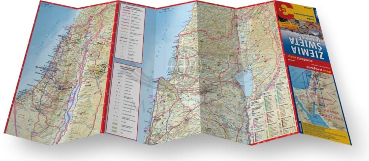 Ziemia Święta i Jordania 3 w 1. Przewodnik, atlas i laminowana mapa wydawnictwa ExpressMap. Składanie mapy