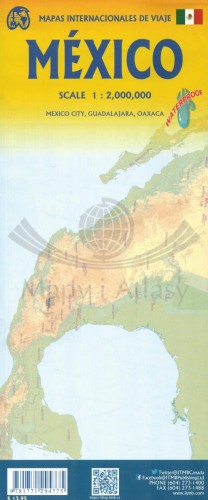 Meksyk 1:2 000 000. Wodoodporna mapa samochodowa wydawnictwa ITMB. Okładka 2
