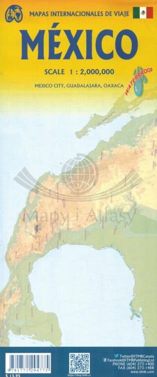 Meksyk 1:2 000 000. Wodoodporna mapa samochodowa wydawnictwa ITMB. Okładka 2