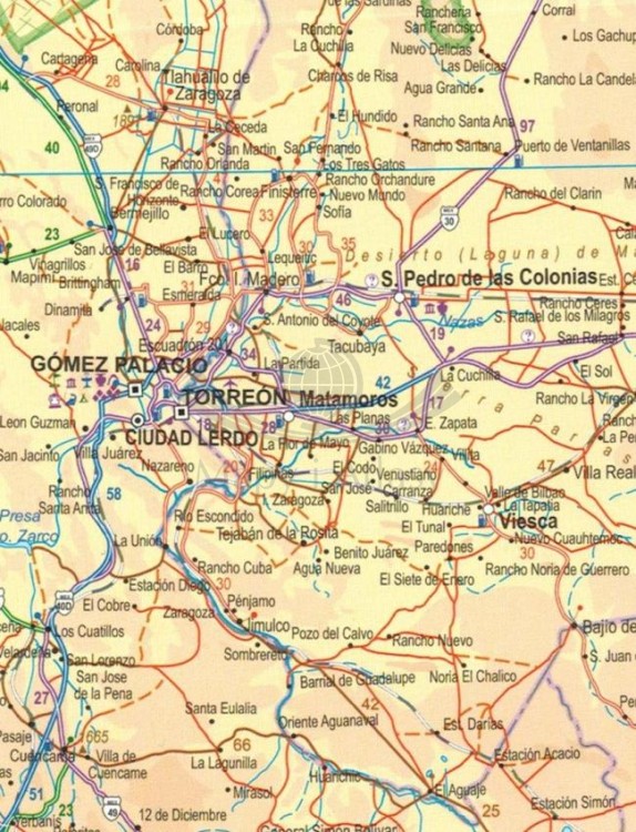Meksyk 1:2 000 000. Wodoodporna mapa samochodowa wydawnictwa ITMB. Fragment 2