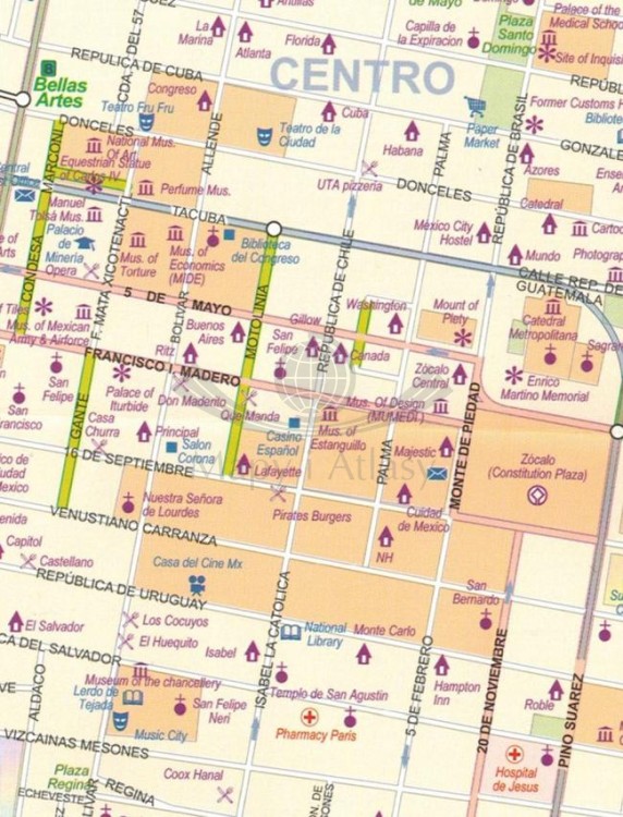 Meksyk 1:2 000 000. Wodoodporna mapa samochodowa wydawnictwa ITMB. Fragment 3
