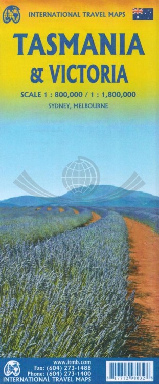 Tasmania i Victoria. Mapa samochodowo-turystyczna wydawnictwa ITMB. Okładka
