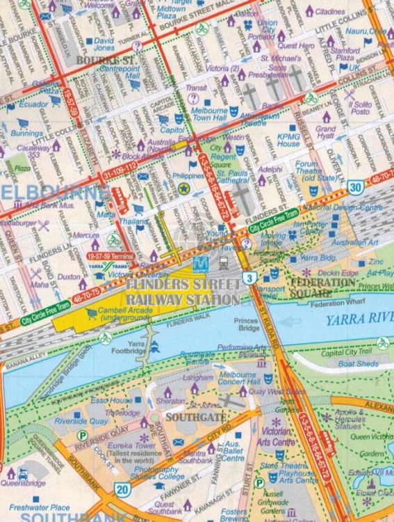 Tasmania i Victoria. Mapa samochodowo-turystyczna wydawnictwa ITMB. Fragment 3