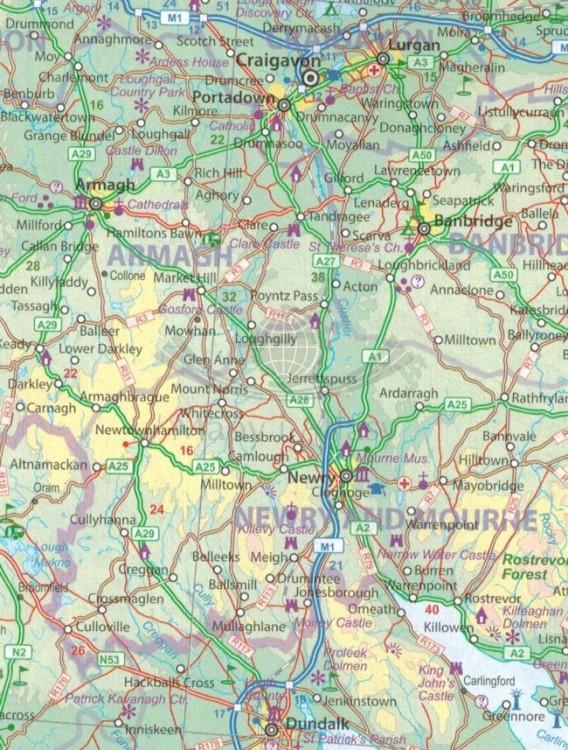 Dublin i Irlandia. Mapa samochodowo-turystyczna wydawnictwa ITMB. Fragment 2
