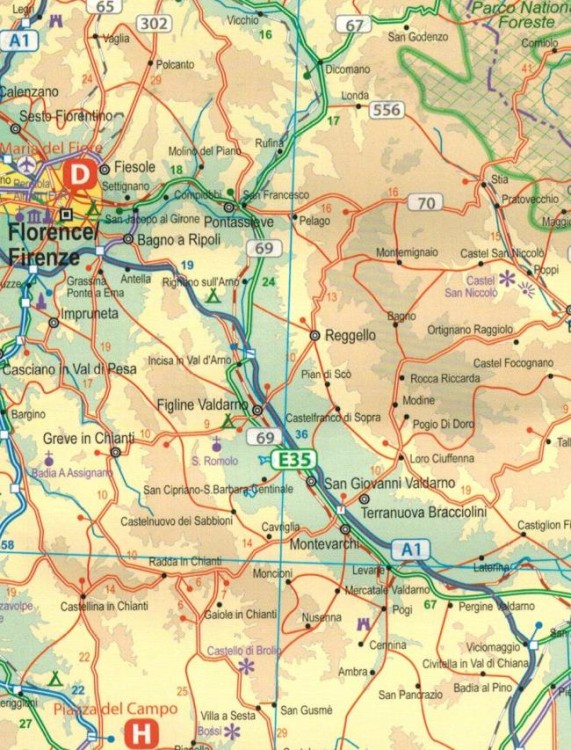 Florencja i Włochy północno-wschodnie. Wodoodporna mapa samochodowo-turystyczna / Plan miasta wydawnictwa ITMB. Fragment 1