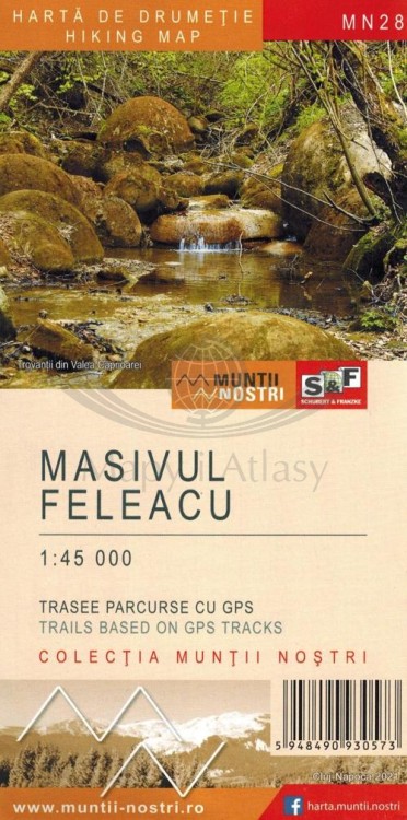 Masivul Feleacu / Masyw Feleacu 1:45 000. Mapa turystyczna MN28 wydawnictwa Schubert & Franzke. Okładka