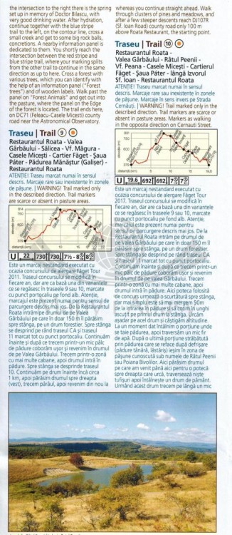 Masivul Feleacu / Masyw Feleacu 1:45 000. Mapa turystyczna MN28 wydawnictwa Schubert & Franzke. Informator - fragment