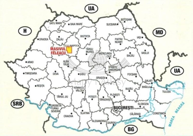 Masivul Feleacu / Masyw Feleacu 1:45 000. Mapa turystyczna MN28 wydawnictwa Schubert & Franzke. Zasięg
