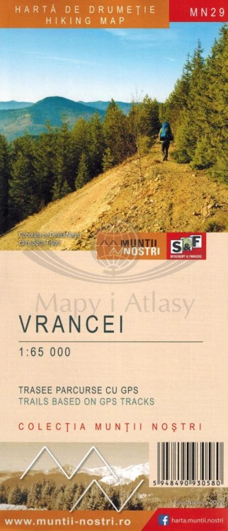 Vrancei / Góry Vrancei 1:65 000. Mapa turystyczna MN29 wydawnictwa Schubert & Franzke. Okładka