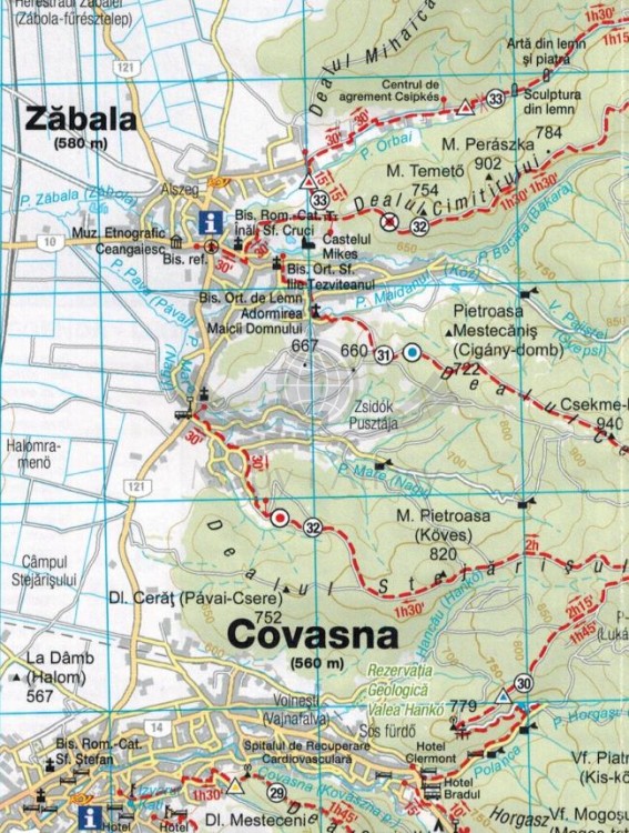 Vrancei / Góry Vrancei 1:65 000. Mapa turystyczna MN29 wydawnictwa Schubert & Franzke. Fragment 2