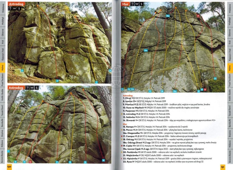 Góry Stołowe. Rejon Szczytnej. Przewodnik wspinaczkowy wydawnictwa Michał Kajca. Przykładowe strony 4