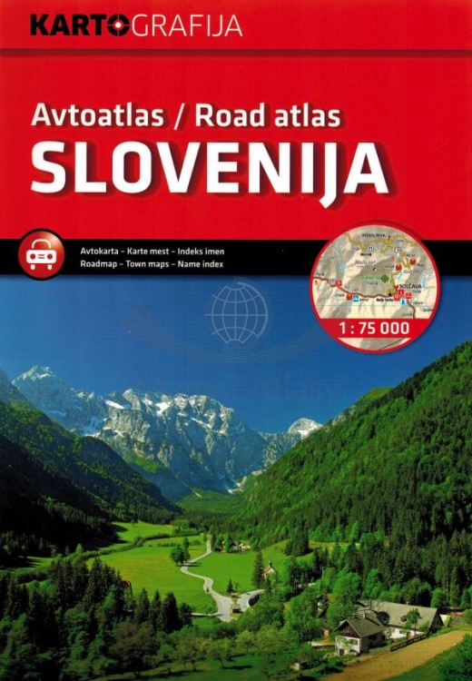Słowenia 1:75 000. Atlas samochodowo-turystyczny wydawnictwa Kartografija. Okładka