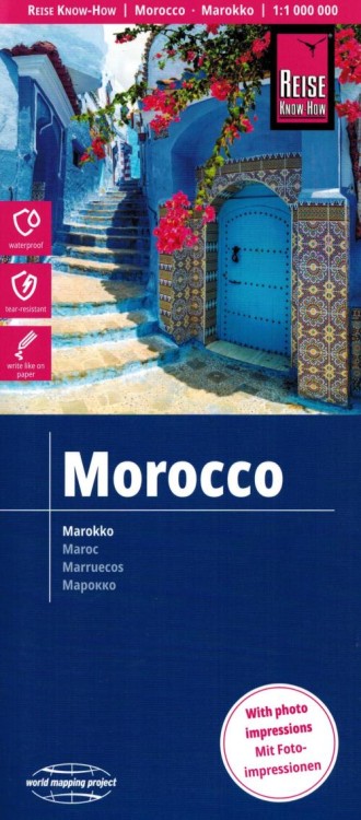 Maroko 1:1 000 000. Wodoodporna mapa samochodowo-turystyczna wydawnictwa Reise Know-How. Okładka