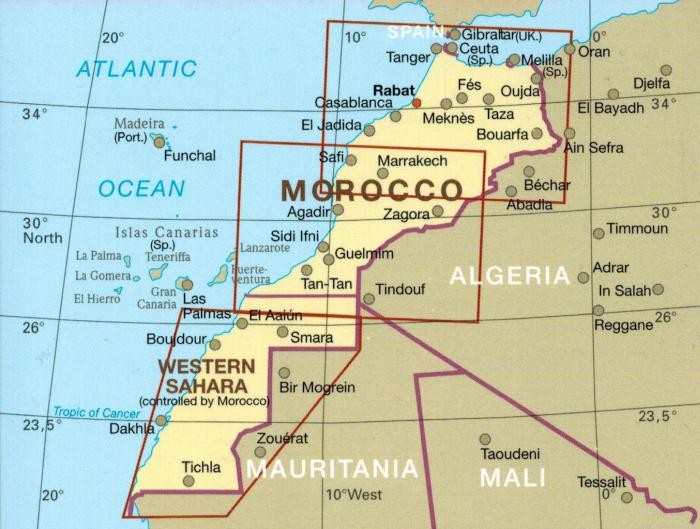 Maroko 1:1 000 000. Wodoodporna mapa samochodowo-turystyczna wydawnictwa Reise Know-How. Zasięg