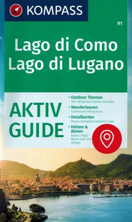 Lago di Como, Lago di Lugano. Mapa turystyczna 91 wydawnictwa Kompass. Informator - okładka