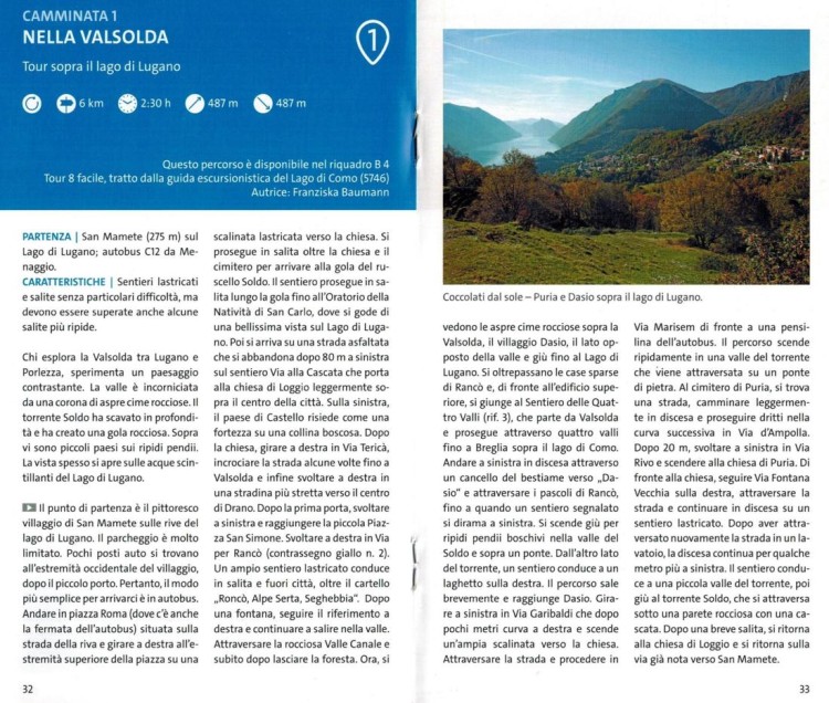 Lago di Como, Lago di Lugano. Mapa turystyczna 91 wydawnictwa Kompass. Informator - przykładowe strony 1