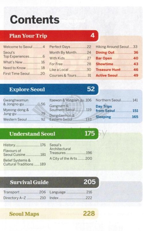 Seul / Seoul. Przewodnik wydawnictwa Lonely Planet. Spis treści