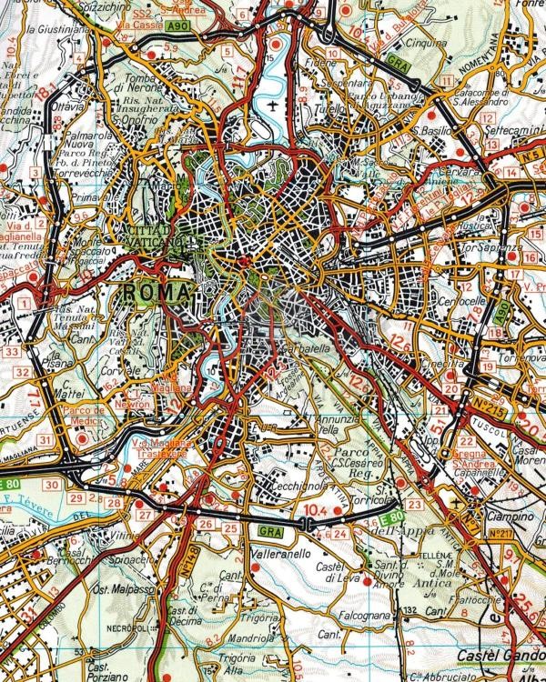 Włochy Południowe 1:200 000. Atlas samochodowy. Przykładowy arkusz 1 - fragment