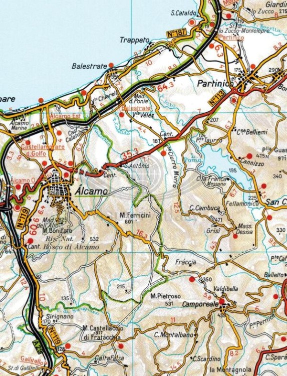 Włochy Południowe 1:200 000. Atlas samochodowy. Przykładowy arkusz 2 - fragment