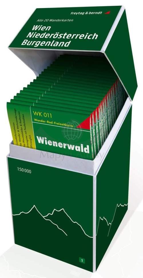 Austria: Wiedeń - Dolna Austria - Burgenland 1:50 000. Zestaw: 20 x mapa turystyczna. Nr 1. Freytag & Berndt
