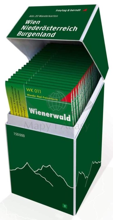 Austria: Wiedeń - Dolna Austria - Burgenland 1:50 000. Zestaw: 20 x mapa turystyczna. Nr 1. Freytag & Berndt