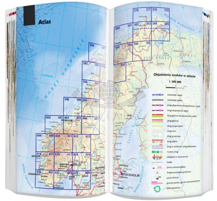 Norwegia 3 w 1. Przewodnik, atlas i laminowana mapa samochodowa wydawnictwa ExpressMap. Przykładowe strony 5