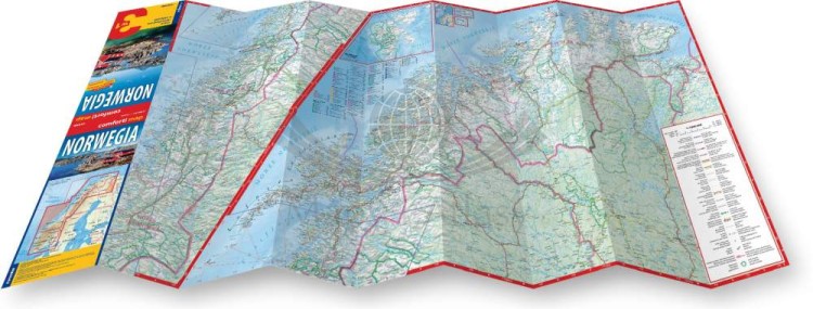 Norwegia 3 w 1. Przewodnik, atlas i laminowana mapa samochodowa wydawnictwa ExpressMap. Składanie mapy