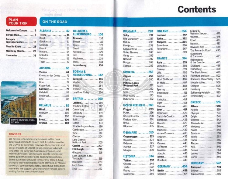 Europa / Europe. Przewodnik wydawnictwa Lonely Planet. Spis treści 1
