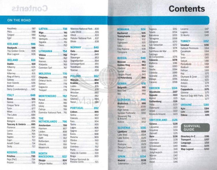 Europa / Europe. Przewodnik wydawnictwa Lonely Planet. Spis treści 2