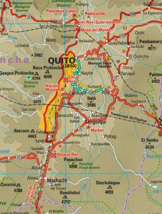 Ekwador i Wyspy Galapagos 1:650 000. Wodoodporna mapa samochodowo-turystyczna wydawnictwa Reise Know-How. Fragment 1