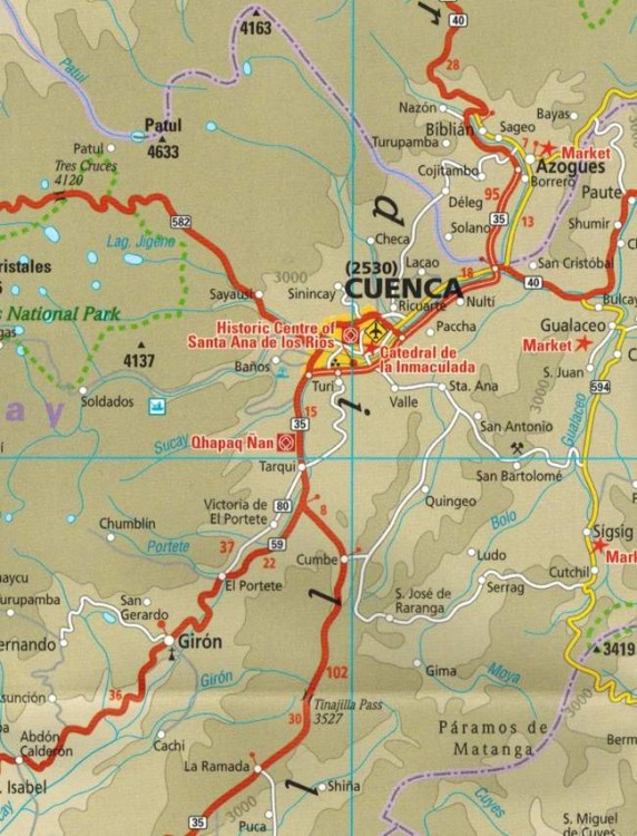 Ekwador i Wyspy Galapagos 1:650 000. Wodoodporna mapa samochodowo-turystyczna wydawnictwa Reise Know-How. Fragment 2