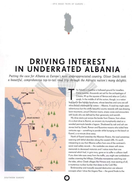 Epic road trips of Europe / Podróże po Europie. Przewodnik wydawnictwa Lonely Planet. Przykładowa strona 2