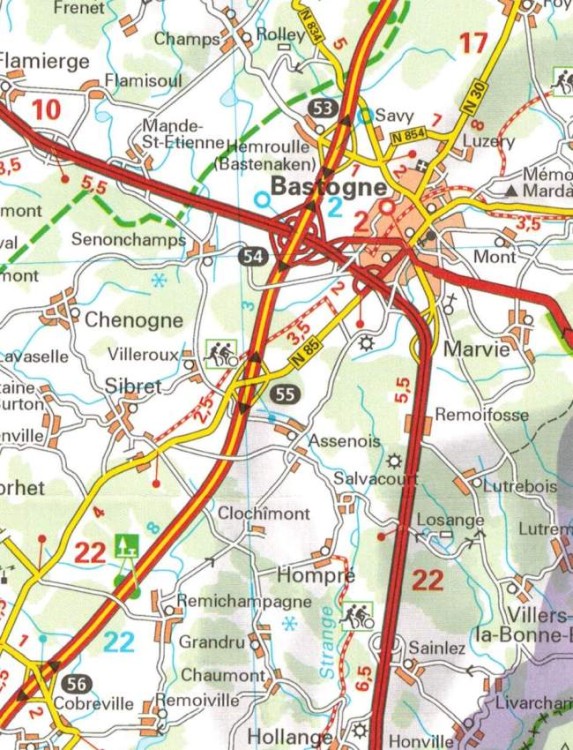 Luksemburg. Mapa samochodowo-turystyczna 717 wydawnictwa Michelin. Fragment 2