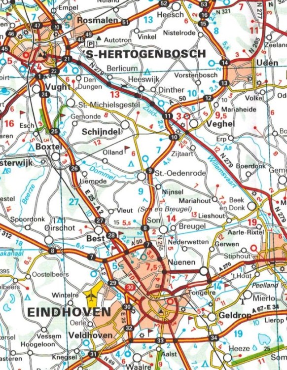 Holandia. Mapa samochodowo-turystyczna 715 wydawnictwa Michelin. Fragment 1