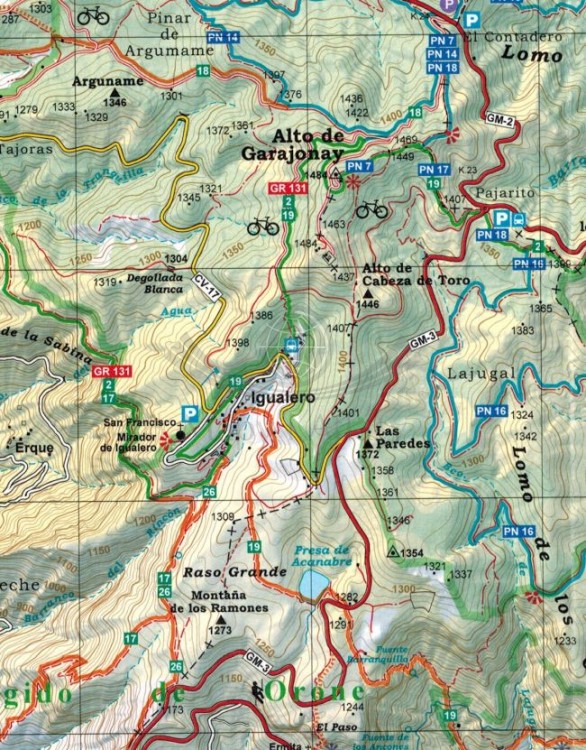 La Gomera. Park Narodowy Garajonay 1:25 000. Mapa turystyczna + przewodnik. Fragment 2