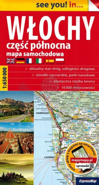Włochy, część północna 1:650 000. Mapa samochodowa wydawnictwa ExpressMap. Okładka
